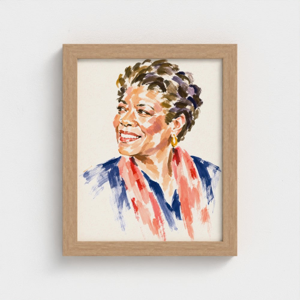 Maya Angelou — 8 × 10 inch portrait in a Natural classic frame, Prodigi product preview