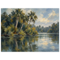 Signed Riverbend Palms artwork; framed version not shown