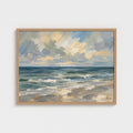 Gulf Horizon, 32 × 24 inch landscape art print in a Natural classic frame, no mat; supplier head-on preview.